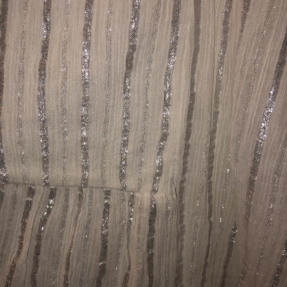 Aerie white cotton / silver metallic striped maxi dress. - Picture 5 of 6